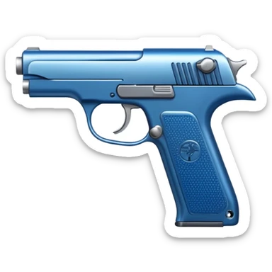Modern pistol with a blue tint sticker