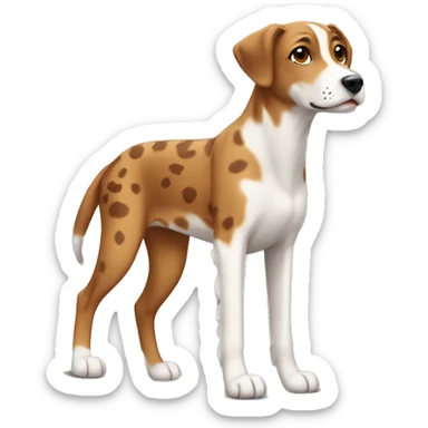 brown fawn and white Catahoula leopard dog sticker
