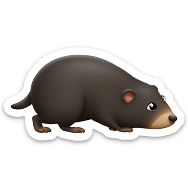 Mole smacking its belly  sticker