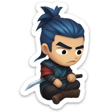 sad yasuo from league of legends sticker