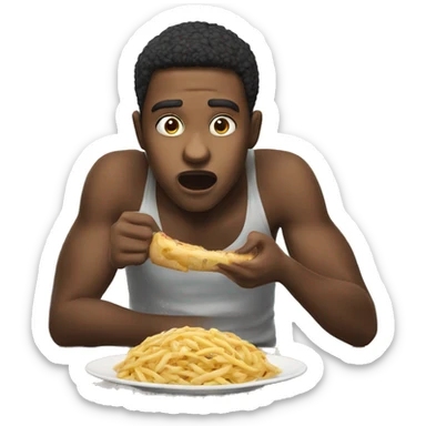 boy being hungry  sticker