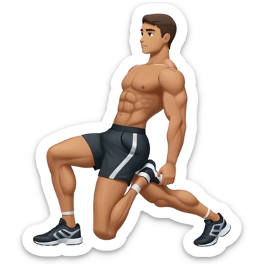 side-view of athlete doing sit-ups sticker