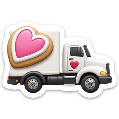 cookie heart with semi truck sticker