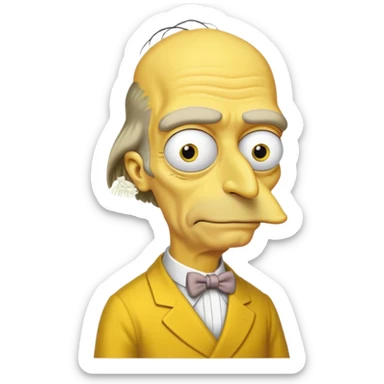 Mr. Burns, simpson, yellow skin tone, very very very long nose. complete yellow dress. sticker