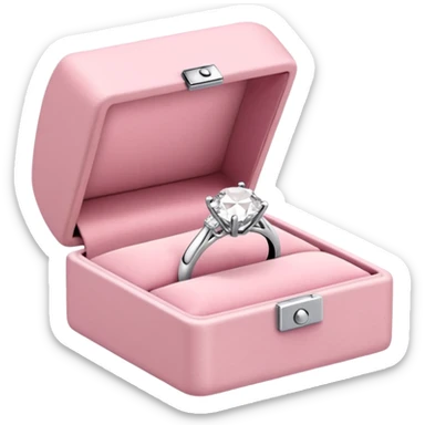 all white diamond ring, light pink box sticker