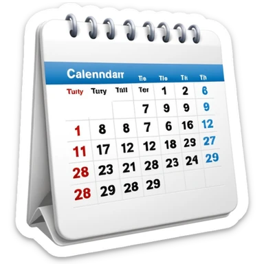calendar in perspective, only the date, without the rest of the text sticker