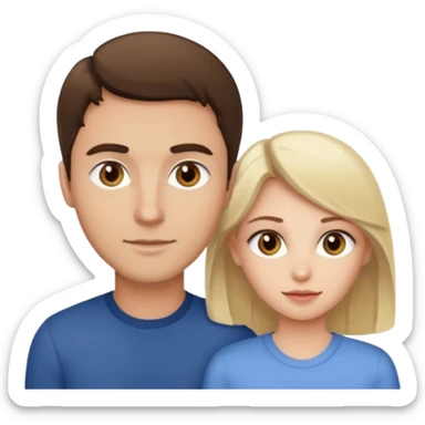 Light brown brunette man having sex with white blonde woman hazel eyes  sticker