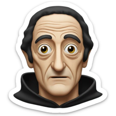 marty feldman black hood squint sticker