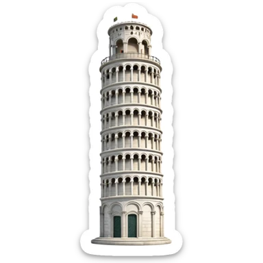 lening tower of pisa sticker