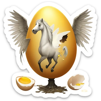 Horse-bird-egg scrambled sticker