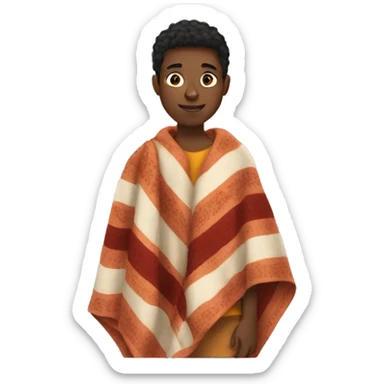 Middle schooler wearing blanket sticker
