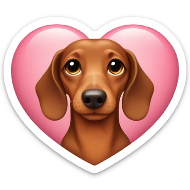 Dachshund with a heart around it sticker
