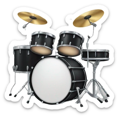Black drum set sticker