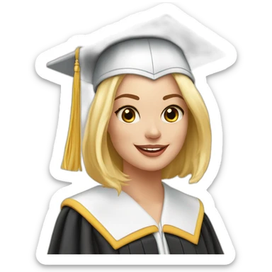 Margot robbie graduating from esigelec engeenering  school sticker