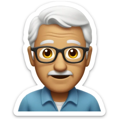 Grandpa shows off his class sticker