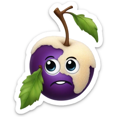 Plum with sugar on it  sticker