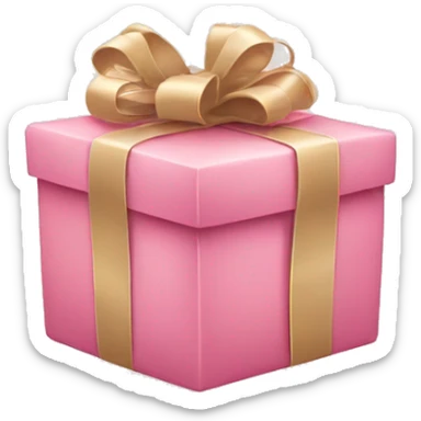 Pink gift with beige bow sticker