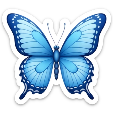 Blue butterfly emoji For text sticker