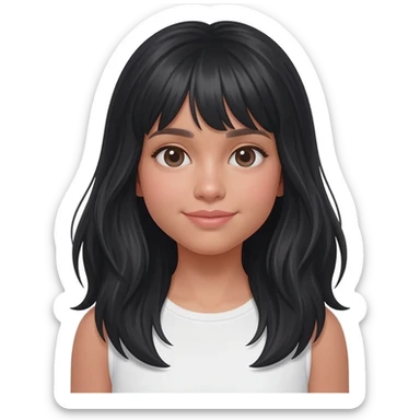 girl with black long hairs sticker