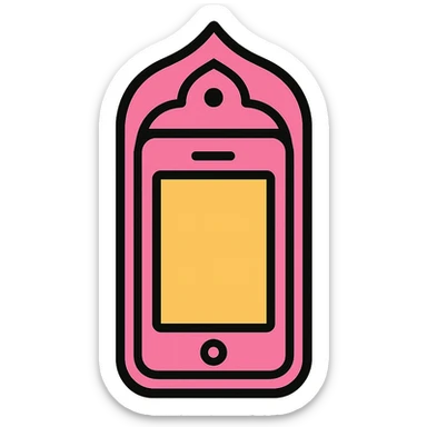pink gothic smartphone icon sticker