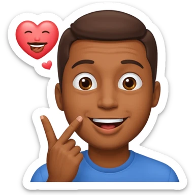Brown skin Man Blowing a kiss sticker