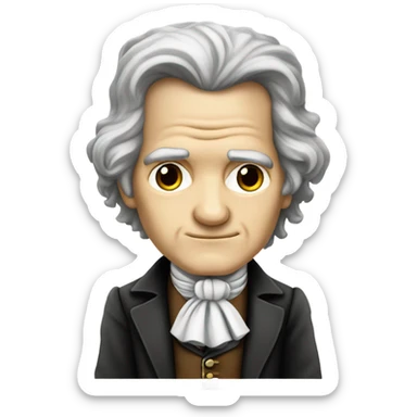 Chibi Beethoven older standing stern face banjo sticker