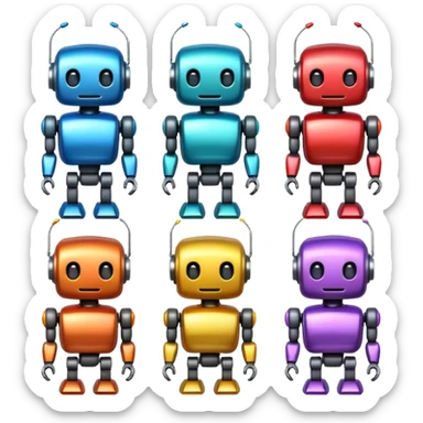 Wholesome cute robots sticker