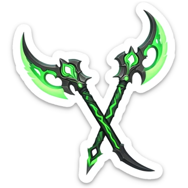World of Warcraft warglaives weapon, curved blades like Illidan's weapons sticker