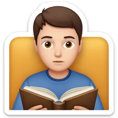 человек читает sticker