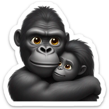 Big King Gorilla holding a girl on his arms sticker