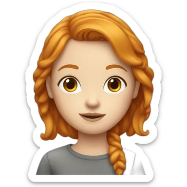 ginger girl memoji head sticker