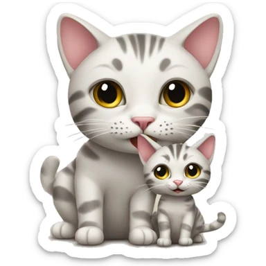 Cat with baby short sticker