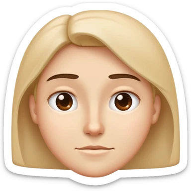 straight face with squinty eyes  sticker