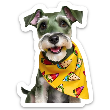 miniature schnauzer eating burrito  sticker