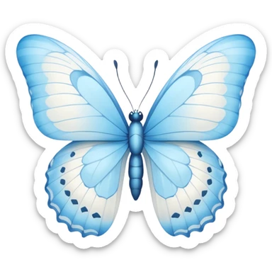Butterfly white with baby blue  sticker