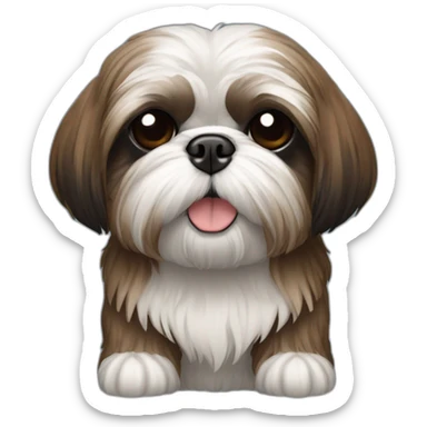 black and brown shih tzu wearing a ski mask sticker