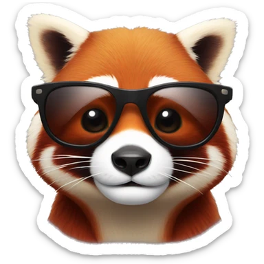 A red panda with cool sunglasses  sticker