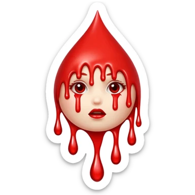 Hot red wax dripping onto pale skin, fetish ritual atmosphere sticker