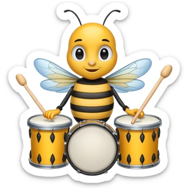 drum player bee sticker