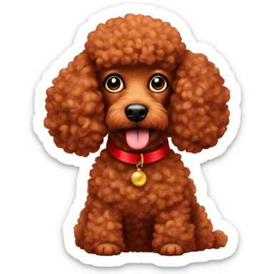 Christmas red poodle  sticker