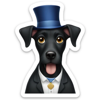 Black dog rabbi Hanukkah  sticker
