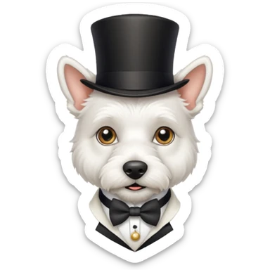 white terrier gentleman sticker