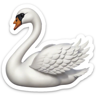 A swan with a heart tail sticker