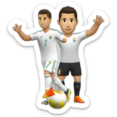 Cristiano Ronaldo qui fait l aigle à deux tête avec ses mains sticker