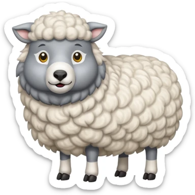 Un lobo y encima una oveja sticker