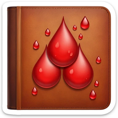 Brown book with blood droplets  sticker