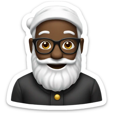 Black Santa Claus smiling with glasses sticker