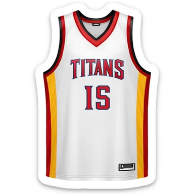 red, yellow, white titans basketball jersey sticker