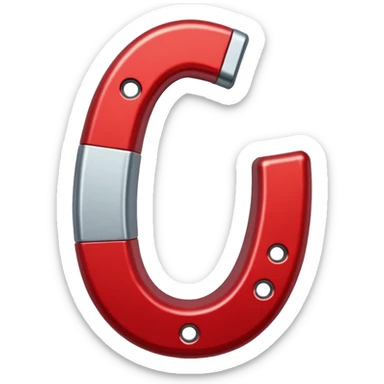 red horseshoe magnet sticker