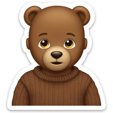 Teddy bear with a brown sweater sticker